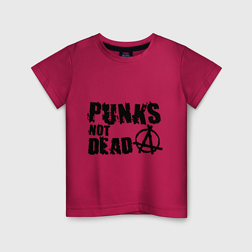 Детская футболка Punks not dead / Маджента – фото 1