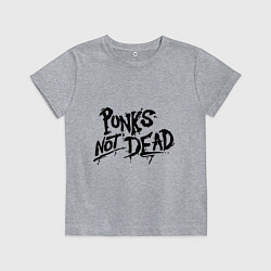Футболка хлопковая детская Punks not dead, цвет: меланж