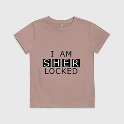 Футболка хлопковая детская I am Sherlocked, цвет: пыльно-розовый
