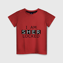 Футболка хлопковая детская I am Sherlocked, цвет: красный