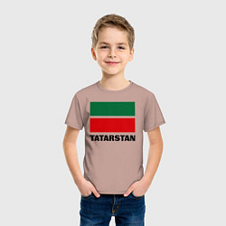 Футболка хлопковая детская Флаг Татарстана, цвет: пыльно-розовый — фото 2