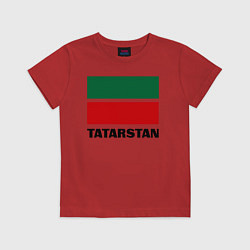 Футболка хлопковая детская Флаг Татарстана, цвет: красный
