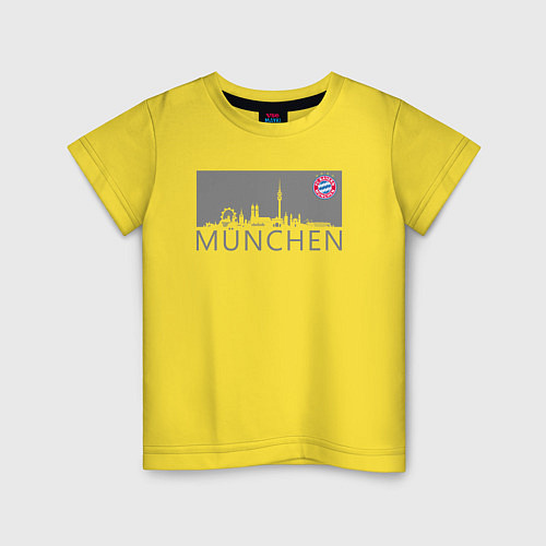 Детская футболка Bayern Munchen - Munchen City grey 2022 / Желтый – фото 1