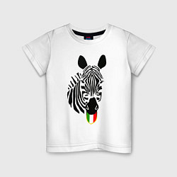 Футболка хлопковая детская Juventus Zebra, цвет: белый