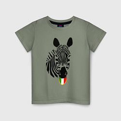 Футболка хлопковая детская Juventus Zebra, цвет: авокадо