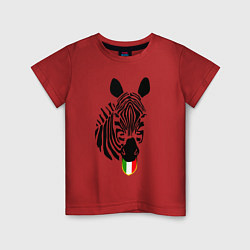 Футболка хлопковая детская Juventus Zebra, цвет: красный