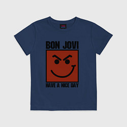 Футболка хлопковая детская Bon Jovi: Have a nice day, цвет: тёмно-синий
