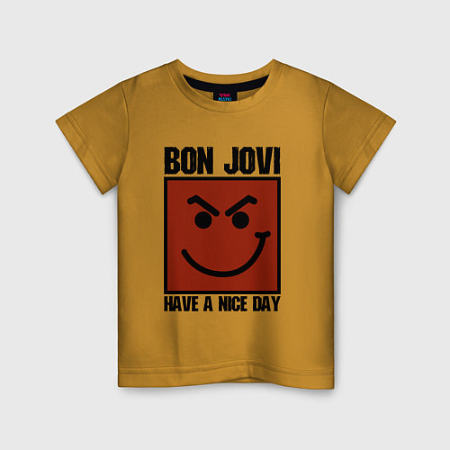 Детская футболка Bon Jovi: Have a nice day / Горчичный – фото 1