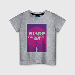 Футболка хлопковая детская Blade Runner 2049: Purple, цвет: меланж