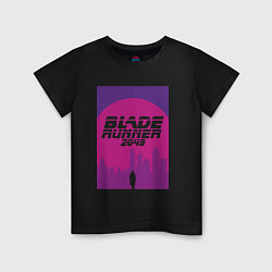 Футболка хлопковая детская Blade Runner 2049: Purple, цвет: черный