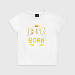 Футболка хлопковая детская Legends are born in october, цвет: белый