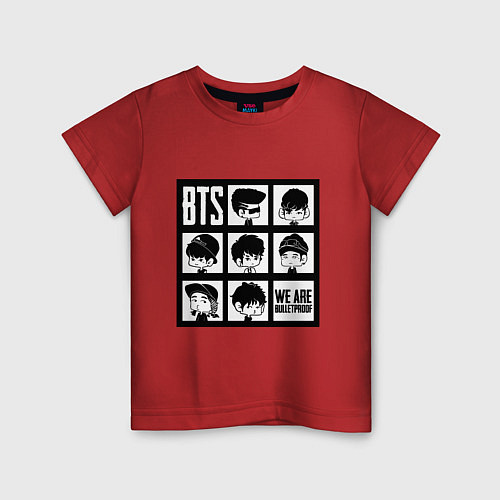 Детская футболка BTS: We are bulletproof / Красный – фото 1