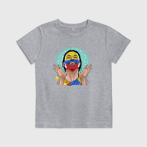 Детская футболка Колумбийская болельщица / Меланж – фото 1