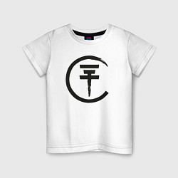 Футболка хлопковая детская Tokio Hotel: Black Symbol, цвет: белый