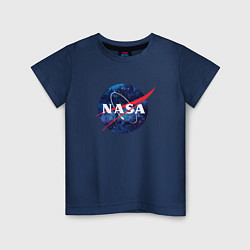 Футболка хлопковая детская NASA: Cosmic Logo, цвет: тёмно-синий