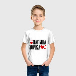 Футболка хлопковая детская Папина дочка, цвет: белый — фото 2