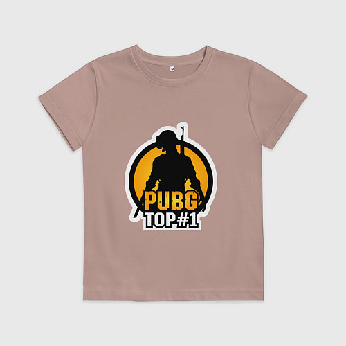 Детская футболка PUBG Top 1 / Пыльно-розовый – фото 1