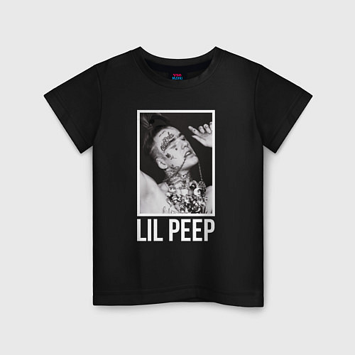 Детская футболка Lil Peep: White Style / Черный – фото 1