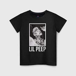 Футболка хлопковая детская Lil Peep: White Style, цвет: черный