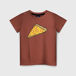 Футболка хлопковая детская Bitcoin Pizza, цвет: кирпичный