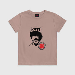 Футболка хлопковая детская Red Hot Chili Peppers: Off, цвет: пыльно-розовый