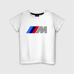 Футболка хлопковая детская BMW M, цвет: белый