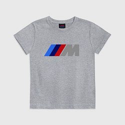 Футболка хлопковая детская BMW M, цвет: меланж