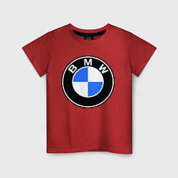 Футболка хлопковая детская Logo BMW, цвет: красный