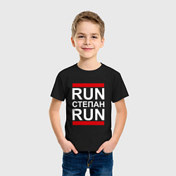 Футболка хлопковая детская Run Степан Run, цвет: черный — фото 2