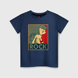 Футболка хлопковая детская Rock Pony, цвет: тёмно-синий