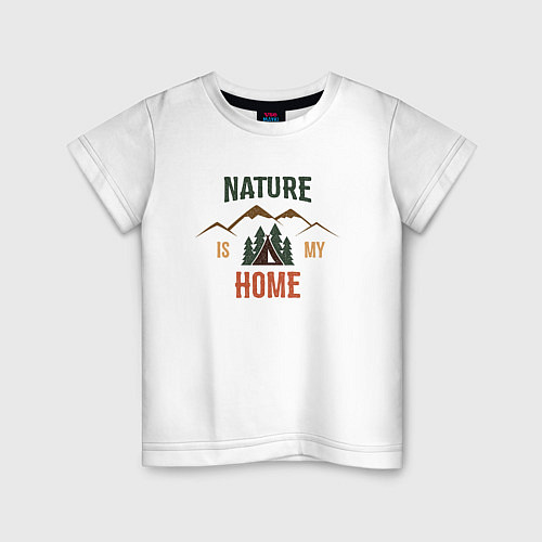 Детская футболка Nature is my home / Белый – фото 1