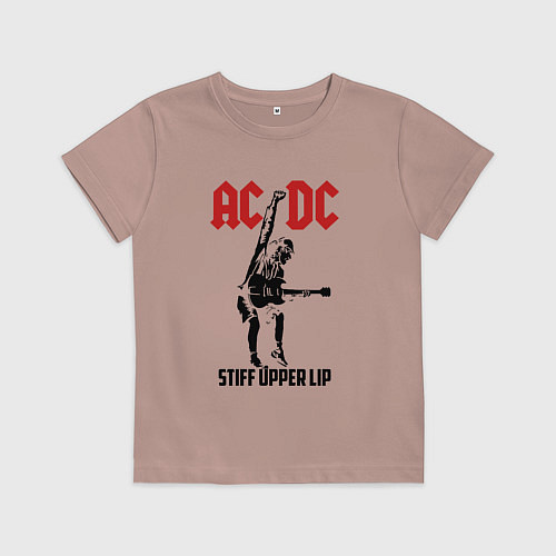 Детская футболка AC/DC: Stiff Upper Lip / Пыльно-розовый – фото 1