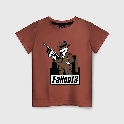 Детская футболка Fallout Man with gun / Кирпичный – фото 1
