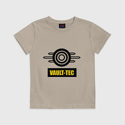 Футболка хлопковая детская Vault-tec, цвет: миндальный