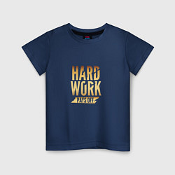 Футболка хлопковая детская Hard Work: Gold, цвет: тёмно-синий