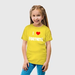 Футболка хлопковая детская I love Fortnite, цвет: желтый — фото 2
