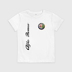 Футболка хлопковая детская Alfa Romeo Automobiles S p A, цвет: белый
