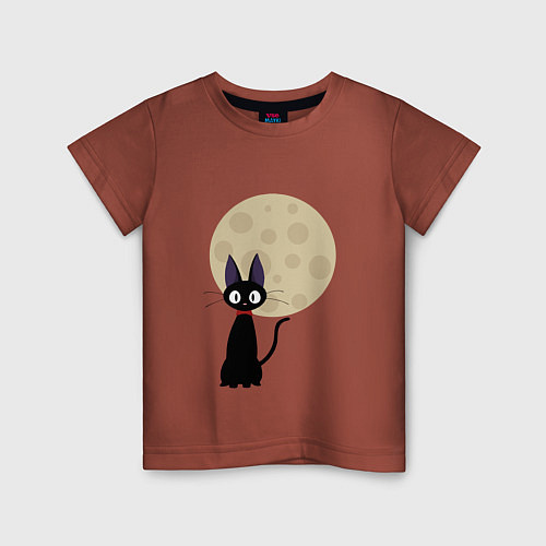 Детская футболка Лунный кот / Кирпичный – фото 1