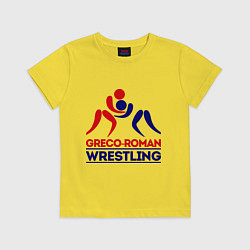 Футболка хлопковая детская Greco-roman wrestling, цвет: желтый
