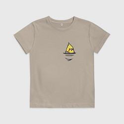 Футболка хлопковая детская Попугай в кармане, цвет: миндальный