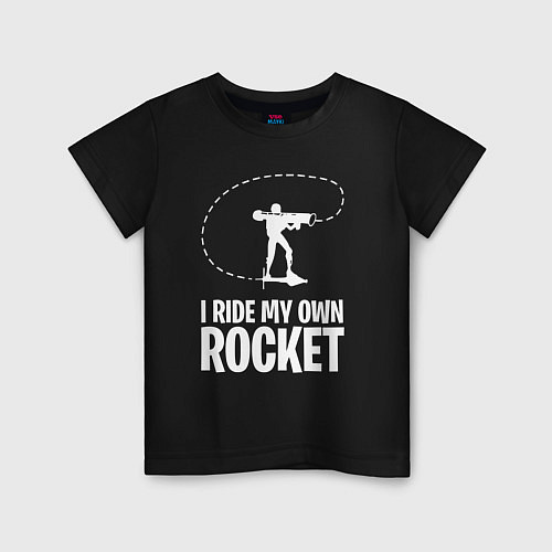 Детская футболка I ride my own rocket / Черный – фото 1