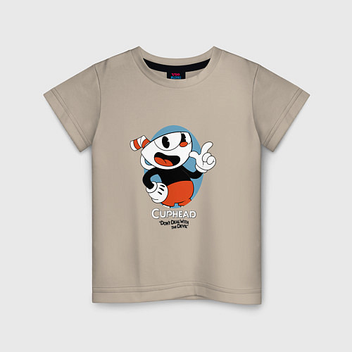 Детская футболка Cuphead Mugman / Миндальный – фото 1