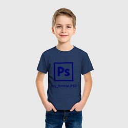 Футболка хлопковая детская Photoshop, цвет: тёмно-синий — фото 2