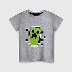 Футболка хлопковая детская Crash Minecraft, цвет: меланж