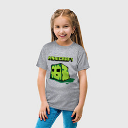 Футболка хлопковая детская Minecraft Creeper, цвет: меланж — фото 2