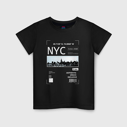 Детская футболка NYC Style / Черный – фото 1