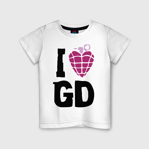 Детская футболка I love GD / Белый – фото 1