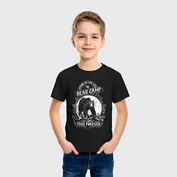 Футболка хлопковая детская Bear Camp Free Forever, цвет: черный — фото 2