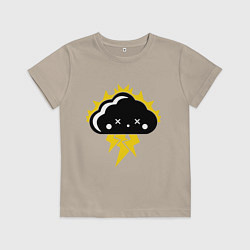 Футболка хлопковая детская Тучка Аниме, цвет: миндальный