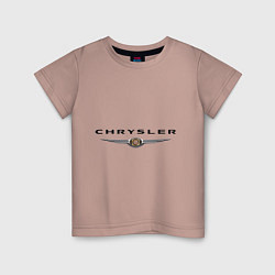 Футболка хлопковая детская Chrysler logo, цвет: пыльно-розовый